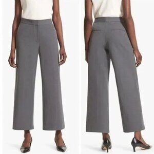 MM Lafleur Anderson Pants Wide Leg Gray Stretch Ponte Ankle Crop size 10 Career